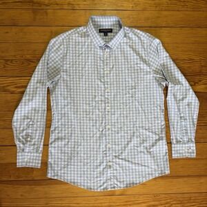 Mizzen Main Leeward Shirt Mens XL Trim Fit Gingham Long Sleeve Button Up Stretch